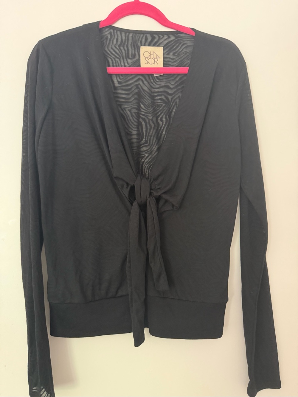 Jeni Tee Tie-Front Long Sleeve Top